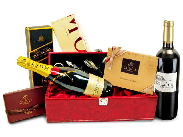 Wine n Food Hamper - Luxury Chocolate With Wine Box Gift Set FH91 - P4350 Photo