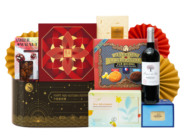 中秋果籃Hamper - 中秋半島月餅紅酒美食禮籃 FH408 - MH0629A3 Photo