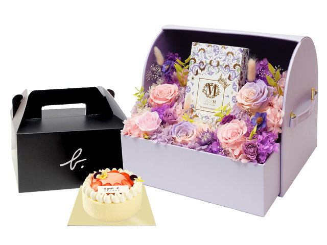 生日禮物 - Agnes B 生日蛋糕永生花禮物組合 ABC001 - BH0616A9 Photo