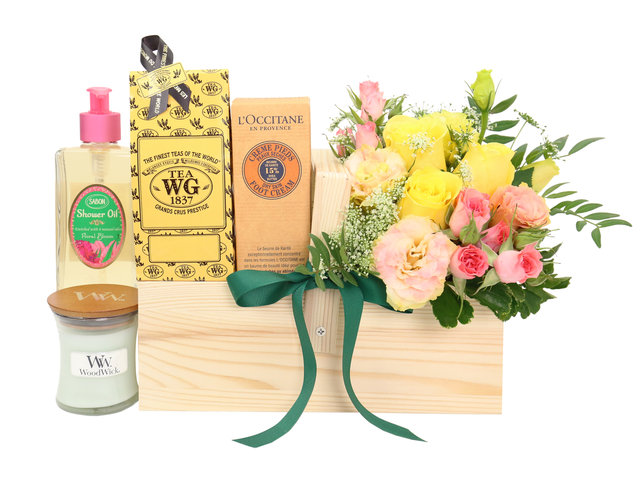 禮物籃Hamper - Sabon潤膚放鬆減壓禮物連小花籃 - SE0118A2 Photo