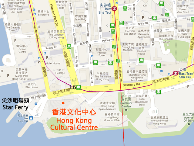 香港文化中心地圖