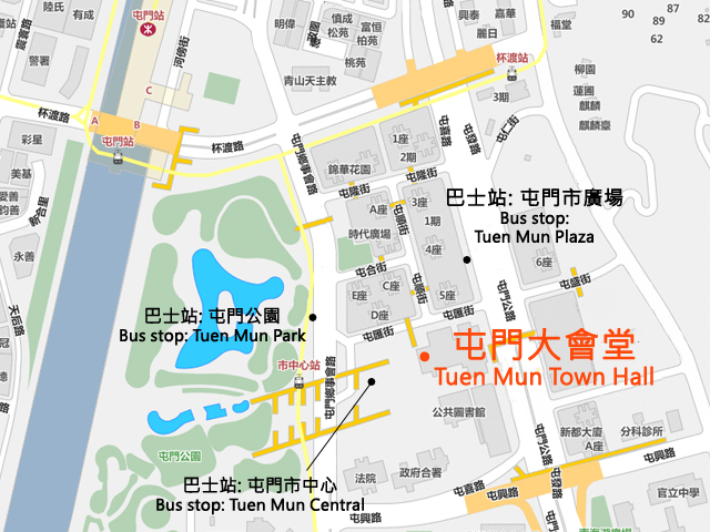 Tuen Mun Town Hall Map