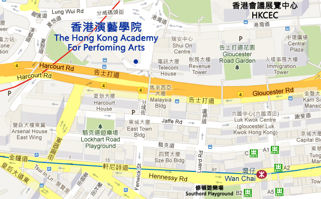 香港演艺学院地图