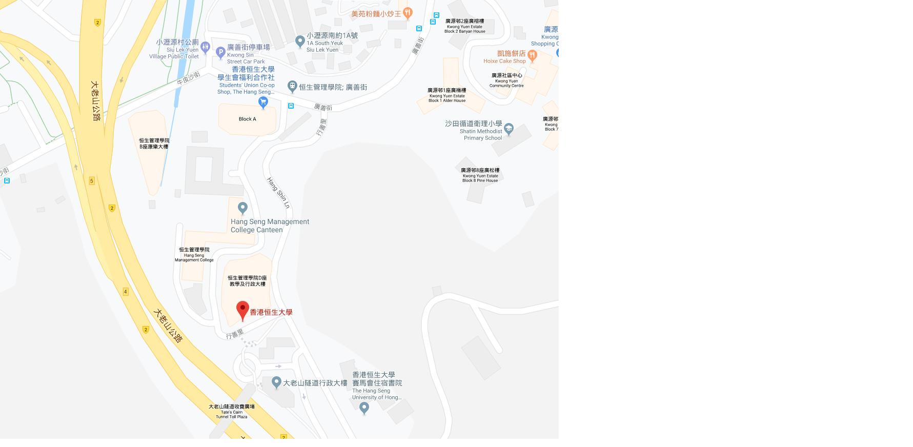 香港恒生大學地圖
